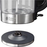 Russell Hobbs Illuminating 1.7L Cordless Glass Kettle Fast Boil 3000W Black Steel